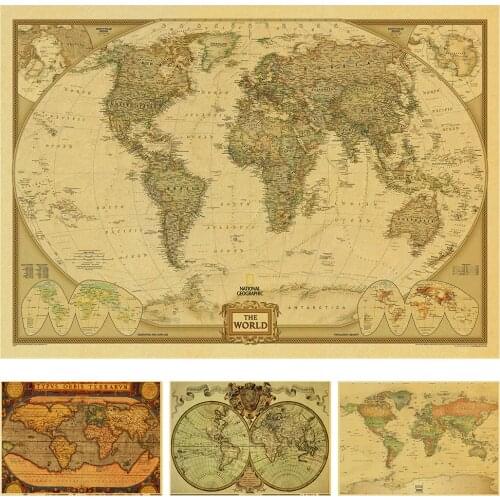 Vintage poster Ancient Old City World Maps Middle Earth old Map Poster Retro Kraft Paper Home Decor Wall Sticker
