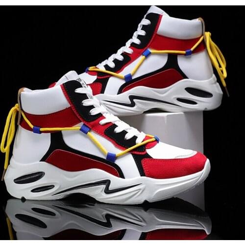 High Sneakers Korean Sneakers White For Men 2020 Male Winter Shoes Fashion Man Leather Hightop Mens Sports Sport