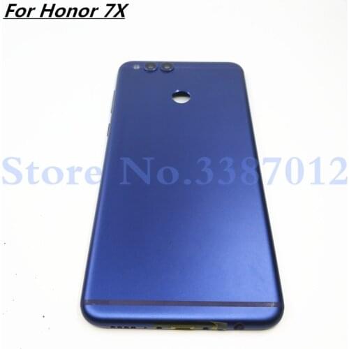 For Huawei Honor 7X Spare Parts Back Battery Cover Door Housing + Side Buttons + Camera Lens Replacement