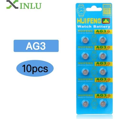 10pcs AG3 Battery LR41 Lr 41 1.5V L736 392A 392 384 SR41SW CX41 192 Button Cell Battery for Toys Car Key Watch Batteries 7.9*3.6