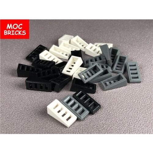 10pcs/lot MOC Bricks Slope 18 2 x 1 x 2/3 with 4 Slots fit with 61409 DIY Educational Building Blocks Toys for KIDS Xmas gifts