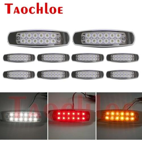 10Pcs 12V 24V LED Lamp Truck Side Marker Lights Lighting Trailer Turn Signal Running Lights For Cars Clearance Lamps