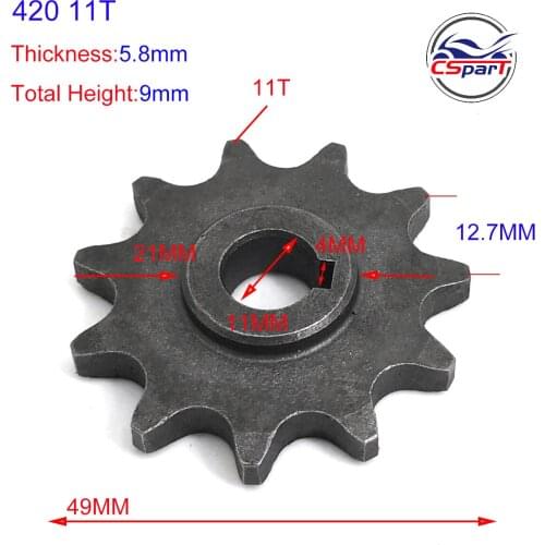 11 Tooth 11T Sprocket 420 Electric Bike Motor MY1016Z Unitemotor MY1018 Scooter