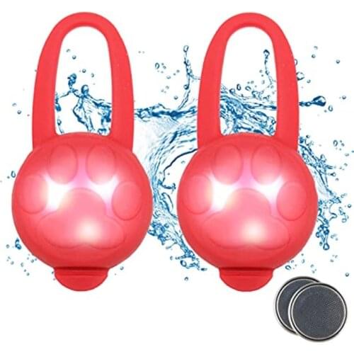 2pcs LED Light for Dog Collar Walking At Night Two Waterproof Bright Warning Lights Attached To The Safety Line and Collar