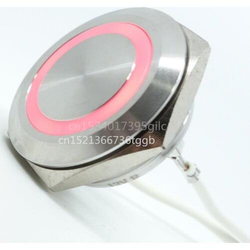 25MM Large current push switch 16A 250V round button self-locking reset with lamp 220V 15A power supply switch ON-OFF Rocker