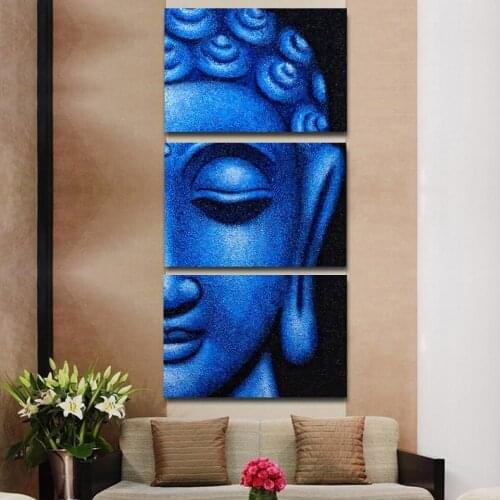 3pcs Abstract Buddha Modern Home Decor Canvas Print Painting Wall Art Picture for Living Room Modular Picture No Framed