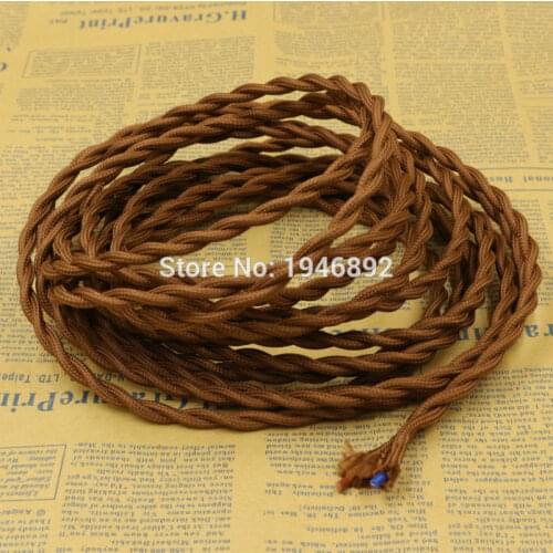 5m 2x0.75 8 Colors Braided Wire Fabric Cable Braided Retro Braided Wire Electrical Wire Wire Pendant DIY Vintage Lamp Cable