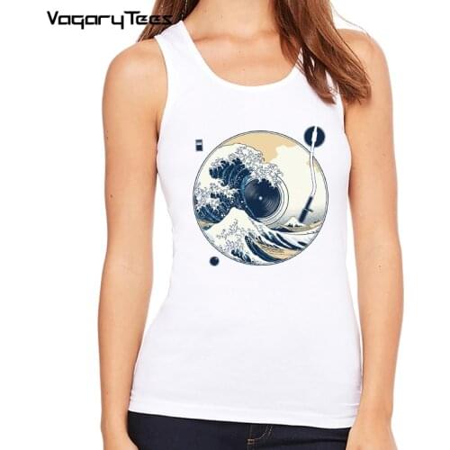 Basic Vest novelty retro printing lady camisole The Great Retro Wave Sound printed women o-neck tank tops sleeveless slim