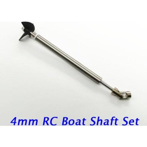 Free Shipping 4mm RC Boat Shaft Set Stainless Steel Shaft+Universal Coupling+ Shaft Sleeve Tube+3-blades Propeller Spare Parts