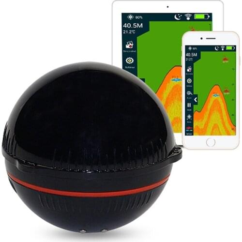 Smart Wireless Fish Finder Portable Wireless Sonar Fishfinder Compatible with iOS & Android for Dock Shore Boat Ice Fishing Lamp