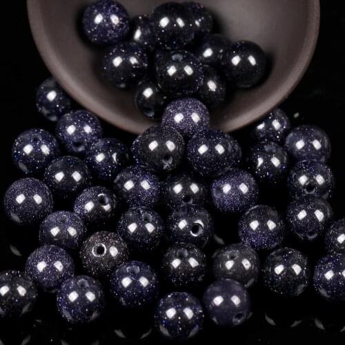 Natural Blue SandStone Beads For Jewelry Making Round Loose Beads Spacer Stone DIY Bracelet Handmade 4/6/8/10/12mm