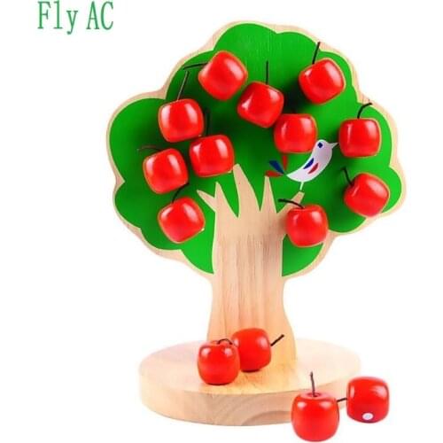 Fly AC Wooden Toys Magnetic Apple Tree Montessori Educational Early Preschool Training Toys for Children Birthday Gift