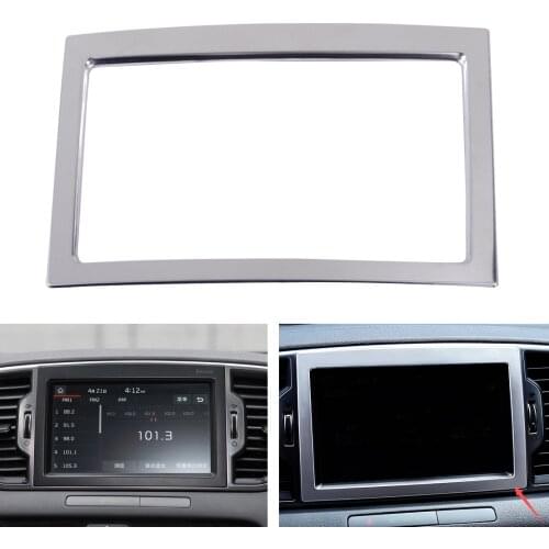 DWCX Silver ABS Dash Navi Navigation Screen Panel Cover Trim Car Interior Accessories Frame Bezel Fit For Kia Sportage 2017