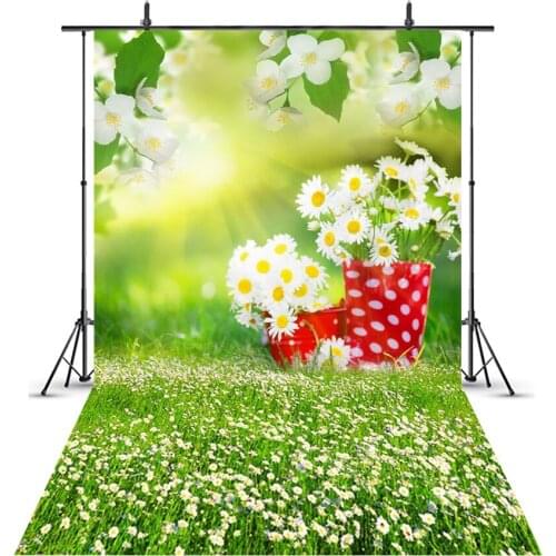 MEHOFOTO Newborn Baby Portrait Photo Booth Studio Spring Easter Background for Photographic Green Grass Photo Background 317