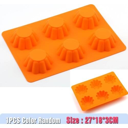 6 Cup Silicone Mold Muffin Cupcake Baking Pan Non Stick Dishwasher Microwave Safe Silicone Baking Mold Cake Mound 3D DIY molds