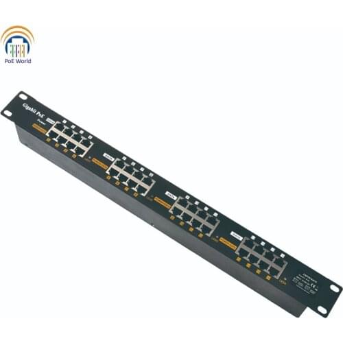 Gigabit Passive PoE 16 Port Power over Ethernet Injector for 16 IP Cameras like Hikvision