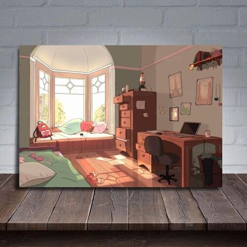Canvas HD Prints Free Pictures Wall Art Painting Sweet Home Decor Anime Modular Wave Window Poster For Living Room No Framework