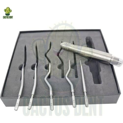 Tooth Extraction Surgery Instruments Turbine Pneumatic Dental Elevator Set Tool with 5 Tips for Clinic Dentistry Equipment