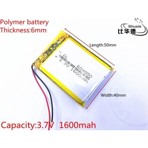 Liter energy battery 1pcs 3.7V 1600mAh 604050 Lithium Polymer Li-Po Rechargeable Battery Li cells For Mp3