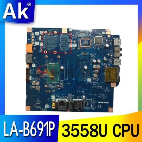 ESHAKHARE AIA10 LA-B691P motherboard for Lenovo C20-30 C2030 notebook motherboard SR1E8 3558U CPU 100% test work
