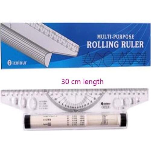2021 New Professional Multi-function Rolling Push Ruler 30cm Angle Parallel Ruler Construction Registered Exam Drawing Tool