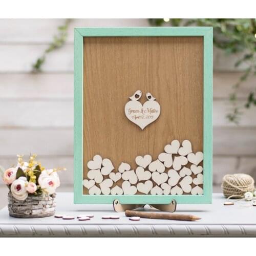 Personalise Wedding drop top box Wedding guestbook frame, 3D baby shower wishing box Unique bridal shower sign board with Heart