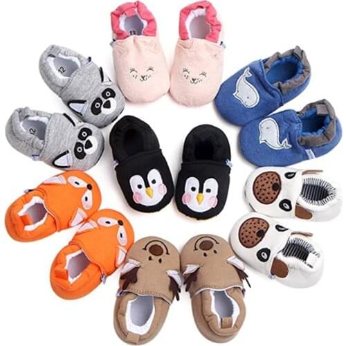 Casual Baby Boys Girls Shoes Soft Sole Cartoon Animal Style First Walkers Shoes Anti-Slip Newborn Causal Autumn Shoes