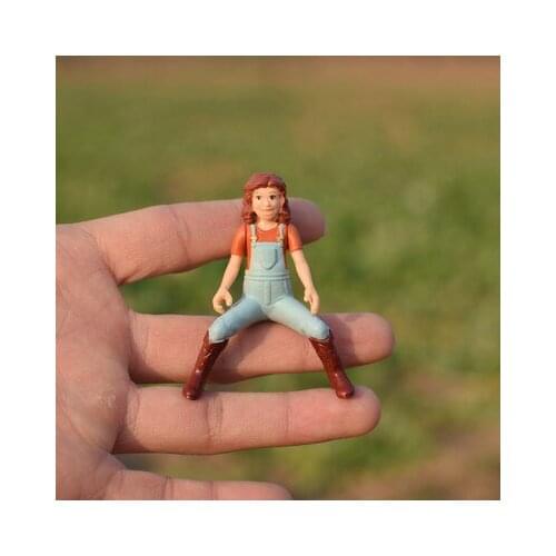 Pvc figure kid girl rider model toy