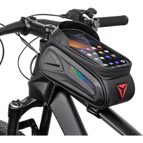 Touch Screen Mobile Phone Bag Mountain Bike Riding Waterproof Package Large Capacity With Earphone Hole Reflective Strip