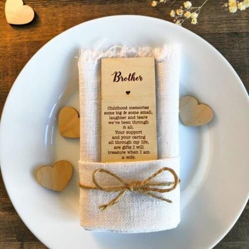 Wooden Anniversary Celebration Party VIP Seat Card And Groomsman Seat Car Country Wedding Brother Seat Card