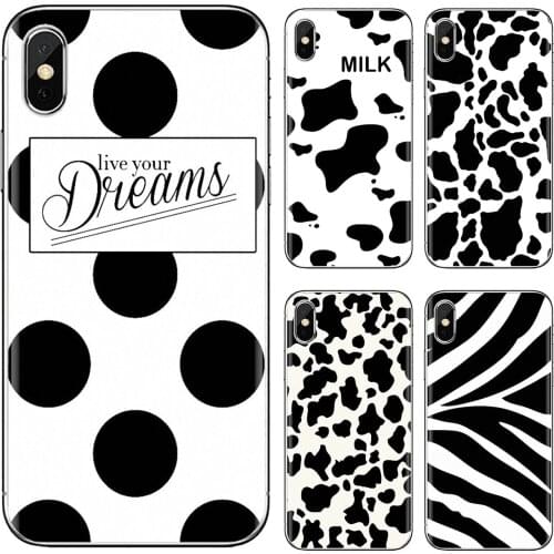Silicone Case For Xiaomi poco X3 nfc F2 Pro M3 Mi 5X 6X Max Mix 1 2 2S 3 Mi5 Mi6 Mi3 Mi4 Cow-dots-C-symbol-simple-White-Black