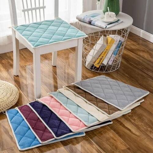 Modern Simple Style Crystal Velvet Chair Cushions Home Office Student Square Pure Color Seat Pads Computer Chair Protective Mats