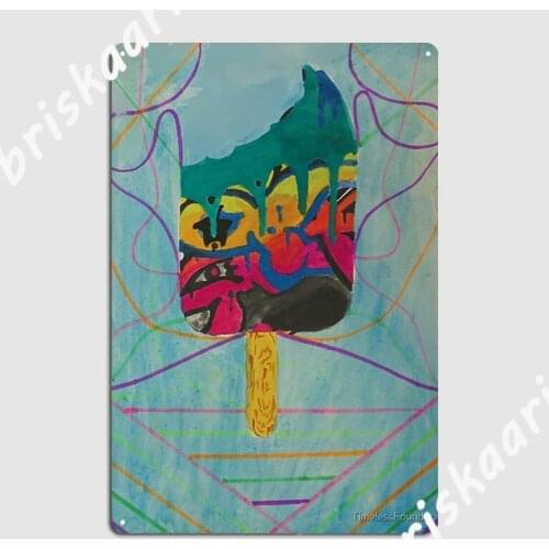 Stylish Ice Cream Melting And Crunchy Poster Metal Plaque Club Party Home Wall Decor Decoration Tin sign Poster