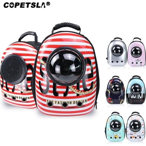 Copetsla New Cat bag Breathable Portable Pet Carrier Bag Outdoor Travel backpack for cat and dog Transparent Space pet Backpack