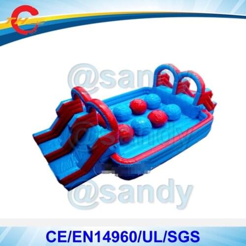 Free air ship to door,outdoor Events big jump run ball inflatable wipeout wipe out course carnival sport game for party rental
