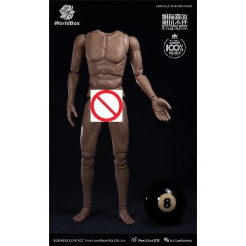 In Stock Worldbox 1/6th Male Body AT020 Durable Muscle Strong Body Figures With Hand Foot Connector For Usual 12inch Doll Action