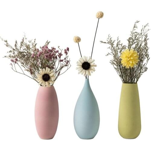 Scandinavian Style Simple Ceramic Vase TV Cabinet Dining Table Dried Flowers Flower Home Decoration Accessories