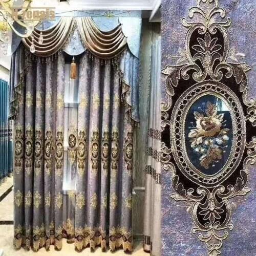 High Quality Embroidered Curtains for Living Room and Bedroom Blackout Curtain Curtains for Living Room Luxury European