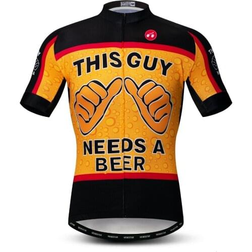 Weimostar Mountain Bike Jersey Tops Sports Shirts Mens Cycling Jersey Ropa de Ciclismo MTB Breathable Quick Dry Beer