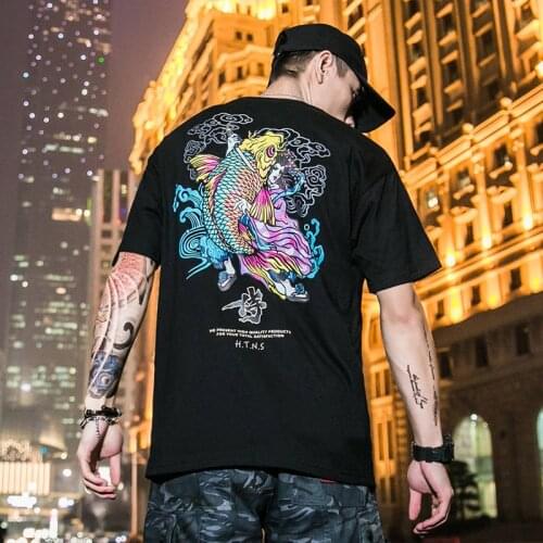 Japanese Harajuku Streetwear Gothic Funny Short Sleeve T Shirts Hip Hop Casual Funny Black Loose Men Cool Oversize Anime Tshirts