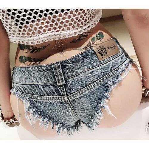 Womens Sexy Denim Ultra Shorts Summer Ripped Tassel Skinny Jeans Shorts Beachwear Vacation Casual Females Club Party Shorts