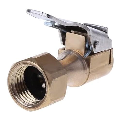 1PC Tyre Valve Connector Clip-on Car Auto Brass 8mm Tyre Wheel Air Chuck Inflator Pump Valve Clip Clamp Connector Adapter 28TB