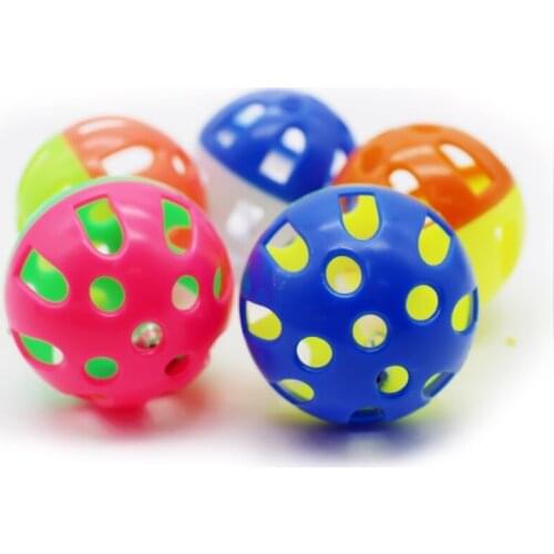 1pcs Random Color Tinkle Bell Ball With Bell Ring Toy Plastic Cat Playing Cats Toys Pet supplies Plastic Pet Products Dropship