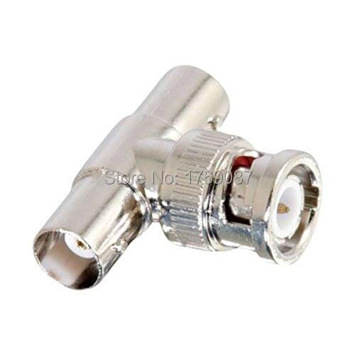 10PCS BNC Male to BNC Double Female (T-Shape) Adaptor Connector for CCTV
