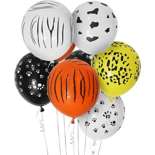 100pcs/lot Jungle Theme Latex Balloons Animal Tiger Zebra Dog Paw Printed Balloons For Baby Shower Birthday Party Decor Supplies