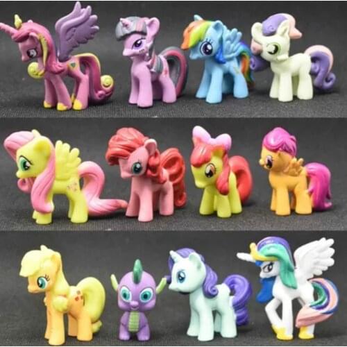12pcs/set Cartoon Cute Princess Palace Pet Snow Whites Puppy PVC Figure Collection Toy