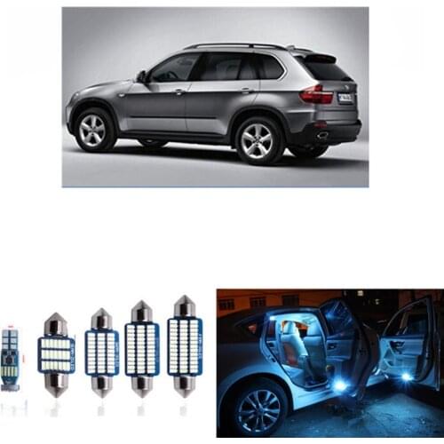 18Pcs Canbus LED Car Interior Lights Kits For BMW X5 M E70 2007-2012 White Ice Blue Pink Dome Reading Lamp License Plate Light