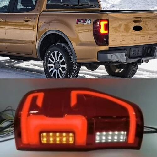 2PCS Car Tail Lamp LED Tail Lights Fog Light DRL Brake Accessories For Ford Ranger 2012 - 2015 2016 2017 2018 2019 2020
