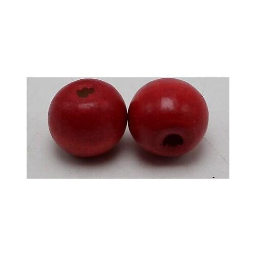 25 Red Round Wood Beads 20mm Large Wooden Beads