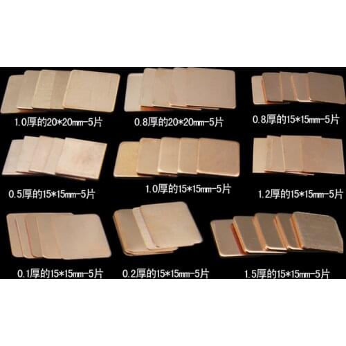 45pcs DIY Cooling Copper Shim Thermal Pad Heat Sink Cooper Sheet For Laptop Maintenance GPU CPU VGA Chip RAM Cool Sheet Copper